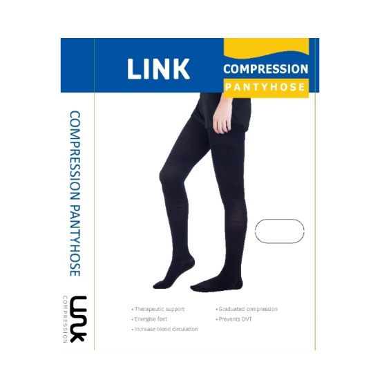 Picture of Link Compression Pantyhose Closed Toe in Black XXXL