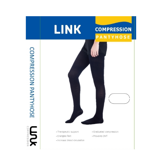 Picture of Link Compression Pantyhose Closed Toe in Black XXXXL