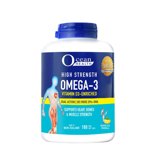 Picture of Ocean Health High Strength Omega 3 & Vitamin D3 Softgel 180s