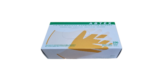 Picture of Abtex Latex Powder Free Exam Gloves L 100s