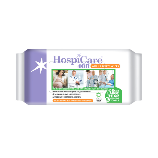 Picture of HospiCare 40R Adult Body Wipes 40s