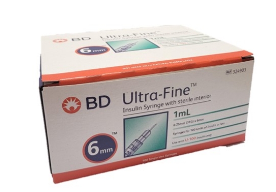 Picture of BD Insulin Syringe 1ml 31G x 6mm (324903) 10s