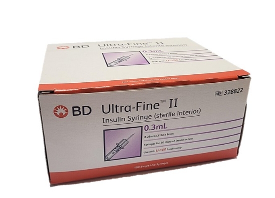 Picture of BD Insulin Syringe 0.3ml 31G x 8mm (328822) 10s