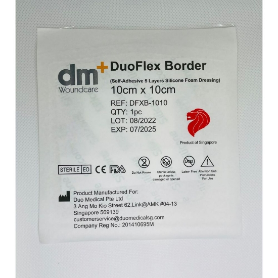 Picture of DuoMed DuoFlex Border 10cm x 10cm 1s