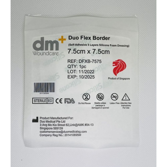 Picture of DuoMed DuoFlex Border 7.5cm x 7.5cm 1s