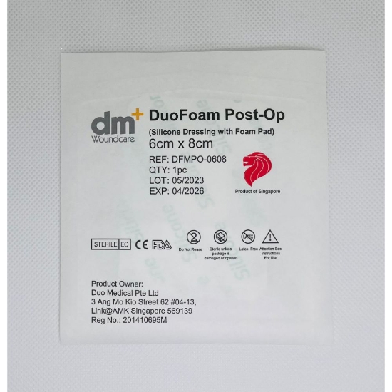 Picture of DuoMed DuoFoam Post-Op 6cm x 8cm 1s