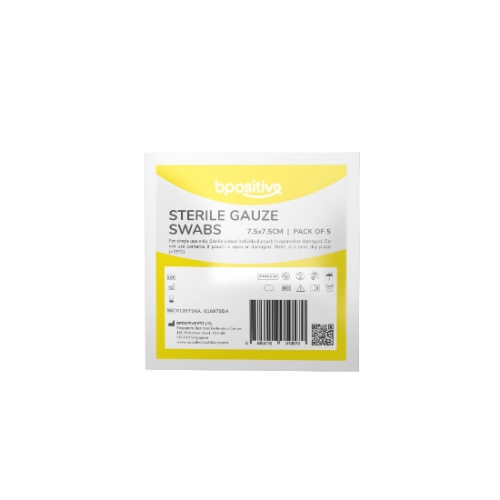 Picture of Bpositive Sterile Gauze Swabs 7.5 x 7.5 cm (8PLY) 5s