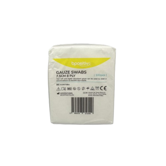 Picture of Bpositive Gauze Swabs 7.5 cm (8PLY) 100s