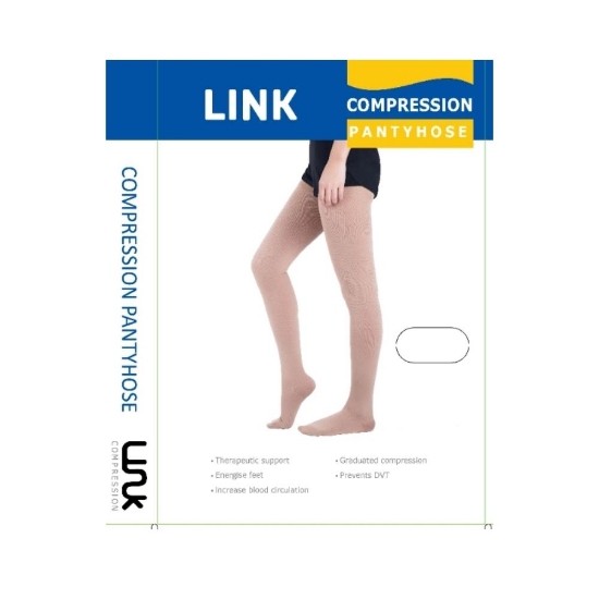 Picture of Link Compression Pantyhose Closed Toe in Beige S