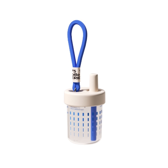 Picture of Chako Lab Bobo Straw Cup Round White/Blue 450ml