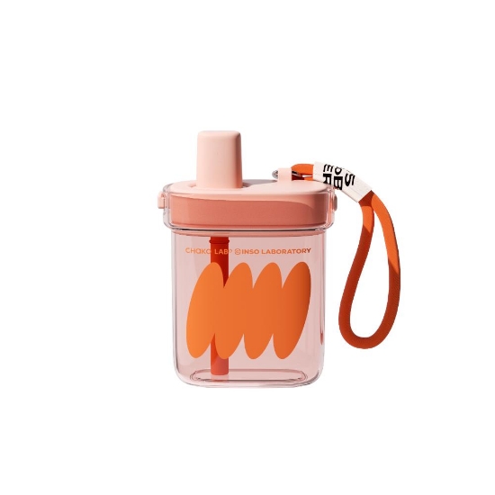 Picture of Chako Lab Bobo Straw Cup Square Pink/Orange 780ml