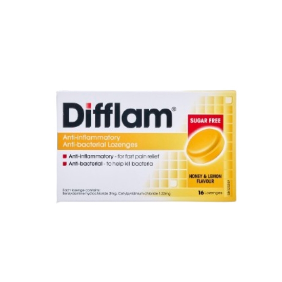 Picture of Difflam Anti-bacterial Lozenges Honey Lemon 16s