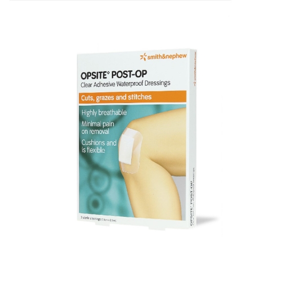 Picture of Smith & Nephew Post-Op Clear Adhesive Waterproof Dressing 9.5cm x 8.5cm 1s