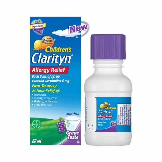 Picture of Clarityn Non-Drowsy Allergy Relief Syrup Grape Flavour (Suitable for Kids above 2yrs old) 60ml