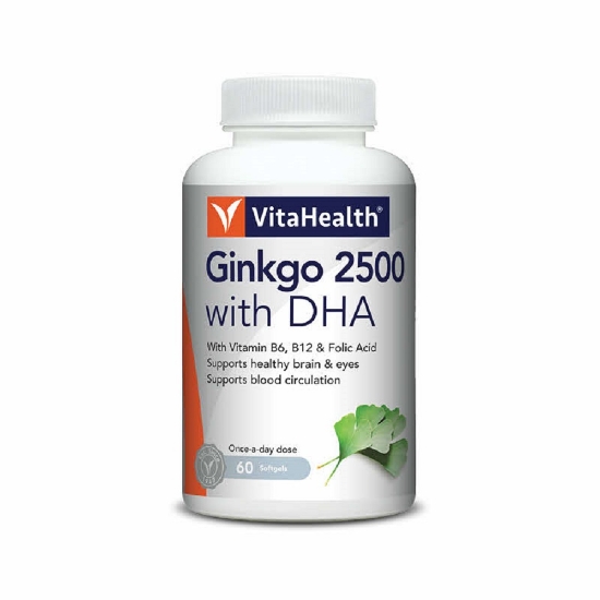 Picture of VitaHealth Ginkgo 2500 + DHA 60s