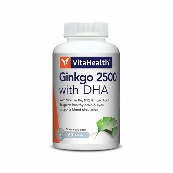 Picture of VitaHealth Ginkgo 2500 with DHA 60s