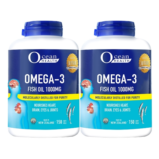 Picture of Ocean Health Omega 3 Fish Oil 1000mg 150s x 2