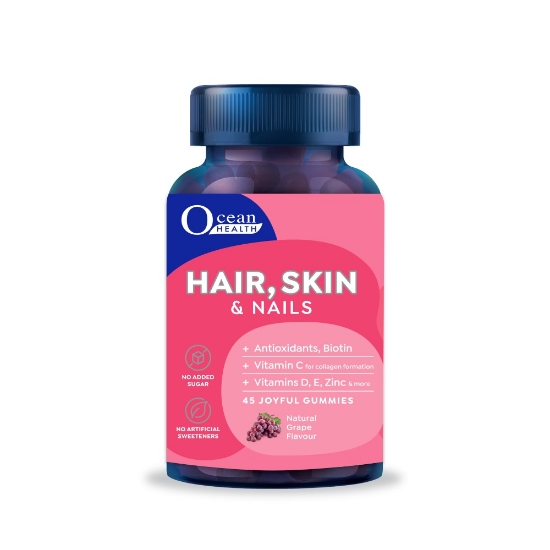 Picture of Ocean Health Hair Skin & Nails Gummy Natural Grape Flavour 45s