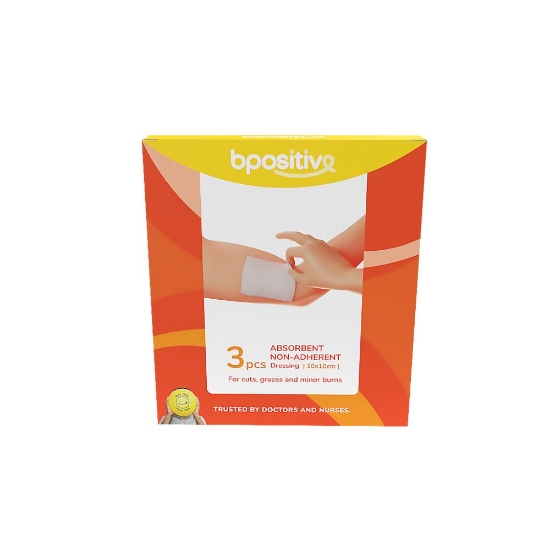 Picture of Bpositive Absorbent Non-Adherent Dressing 10 x 10 cm 3s