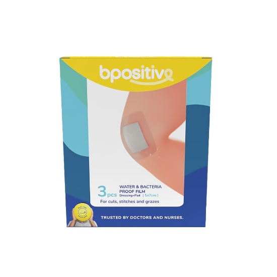 Picture of Bpositive Water & Bacteria-Proof Dressing + Pad 5 x 7 cm 3s