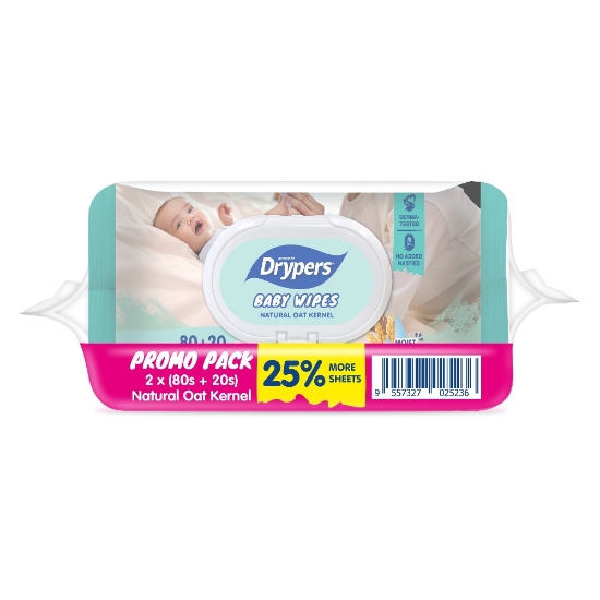 Picture of Drypers Baby Wipes Oat (2x(80s+20s))