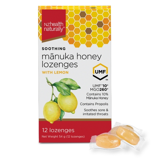 Picture of NZ Health Naturally Manuka Honey UMF10+ Lozenges with Lemon 12s